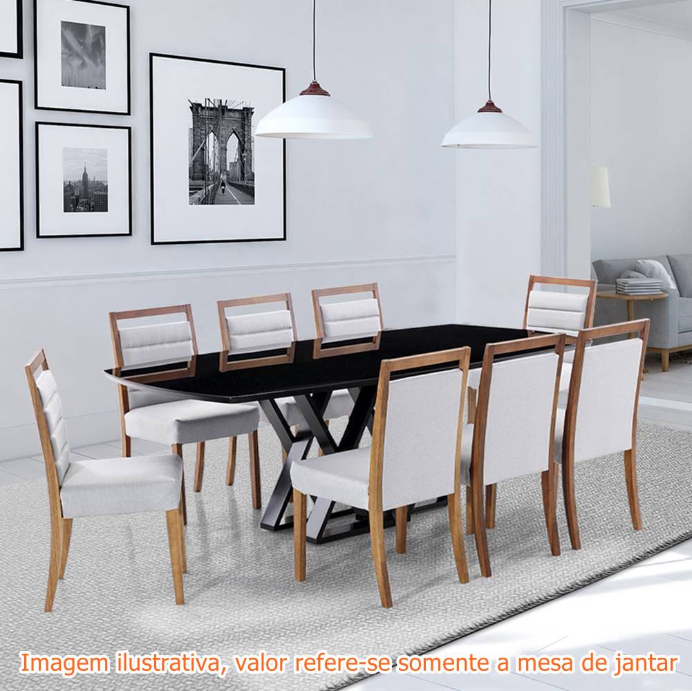 Mesa-Jantar-Namur-Retangular-Tampo-Barril-com-Vidro-Preto-e-Base-Preta-170cm---67341