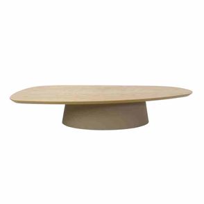 Mesa de Centro Omega Alta Carvalho Branco com Base Recouro Fendi 138 cm - 67414