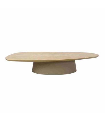 Mesa Centro Onix Baixa Carvalho Branco Base Recouro Fendi 138cm - 67419