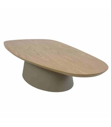 Mesa Centro Onix Baixa Carvalho Branco Base Recouro Fendi 138cm - 67419