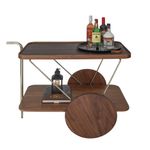 CarrinhoparaBarSertaoCouroCastanhocomNogueiraeBaseGold110cm