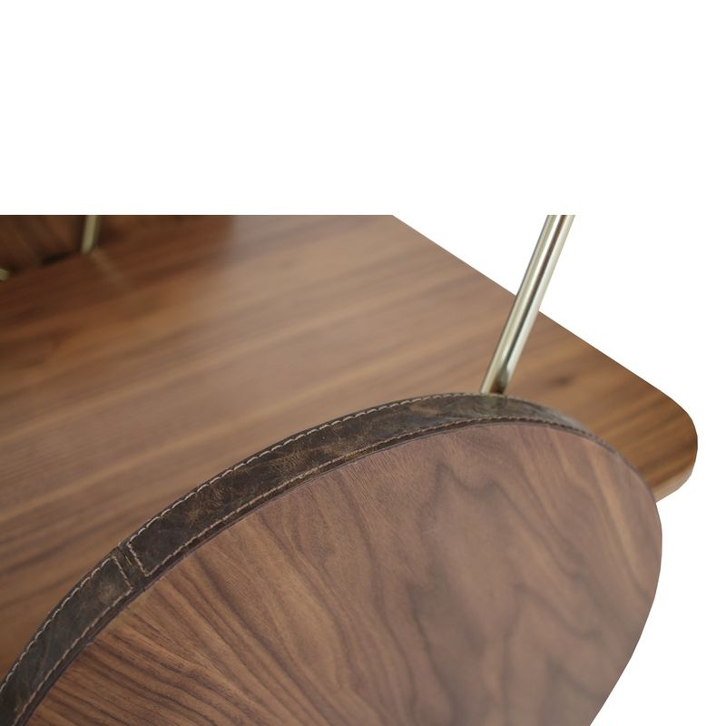 CarrinhoparaBarSertaoCouroCastanhocomNogueiraeBaseGold110cm