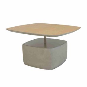 Mesa Lateral Baixa Blend com Tampo em Carvalho Cru Haste Fendi e Base Soft 40 cm - 67616