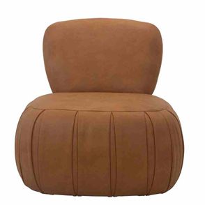 Poltrona Cloud com Base Fixa em Pu Caramelo 74 cm - 67619