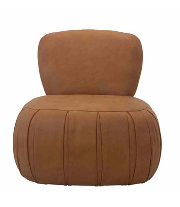 Poltrona Celeste Base Fixa Pu Caramelo 74cm - 67619