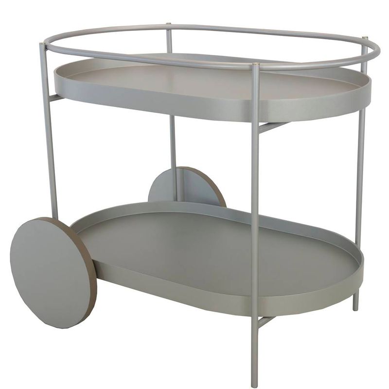 CarrinhoParaBarNiallAluminiumComRodasRecouroFendi90cm