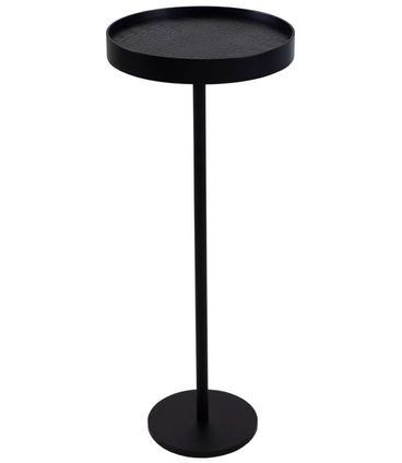 Mesa de Apoio Kyoto Alta Laca Preta Recouco Croco Preto Base Preta 60cm - 67764