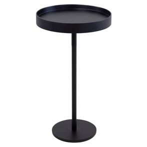 Mesa de Apoio Tokyo Baixa Tampo Laca Preta Base Preta 50cm - 67767