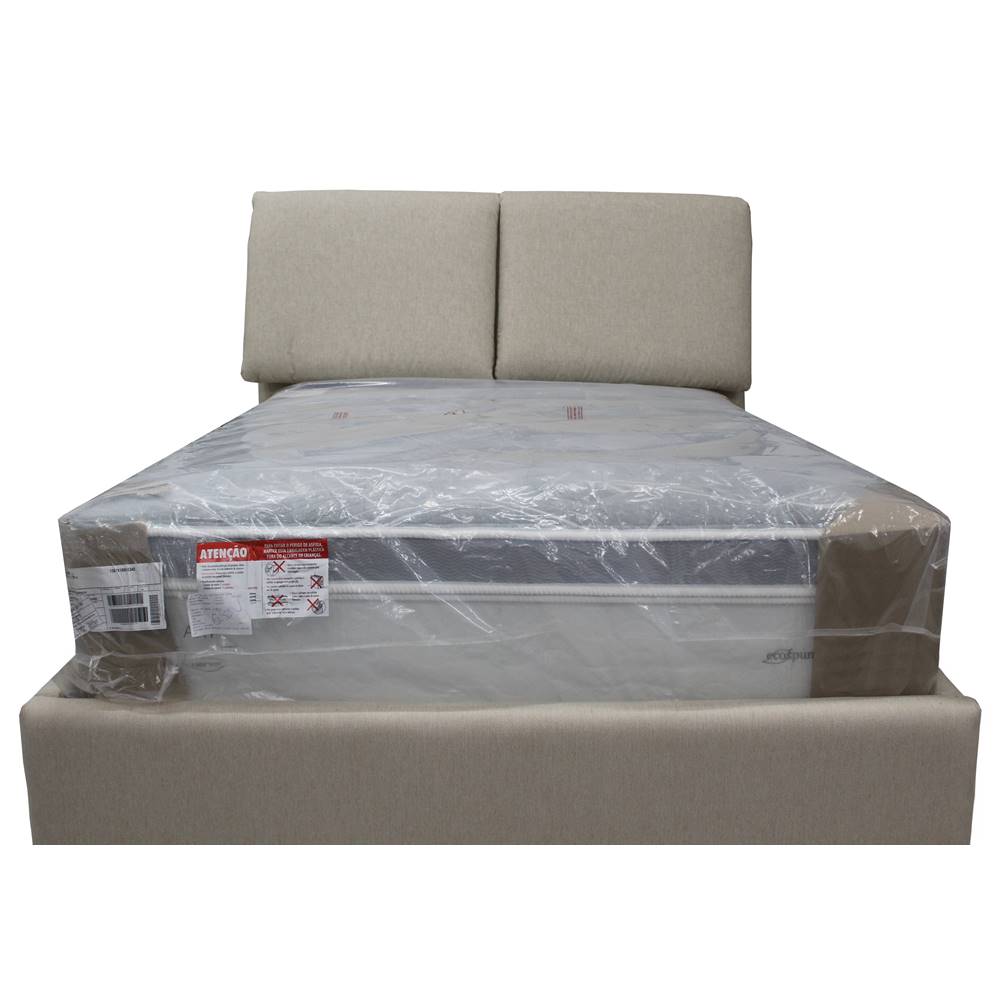 onjunto cama one touch bege com colchão sun top queen