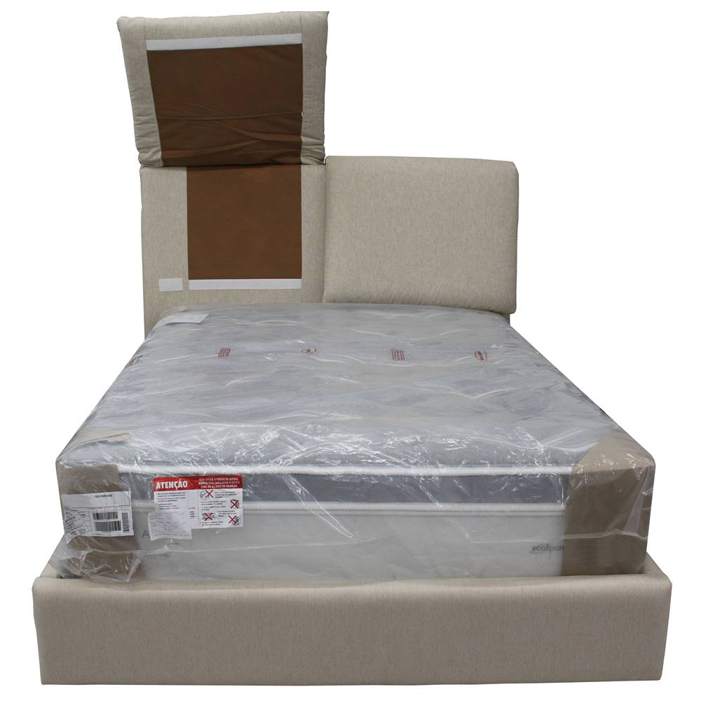 onjunto cama one touch bege com colchão sun top queen