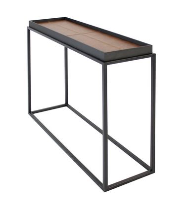 Mesa Lateral Loi Laca Preta Recouro Caramelo Base Preta - 67790