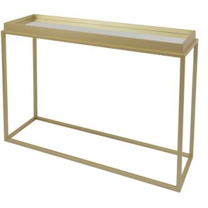 Mesa Lateral Loi Laca Gold com Espelho e Base Gold - 67793