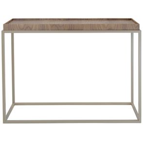 Mesa Lateral Loi Nogueira com Recouro Croco Fendi e Base Champagne - 67798