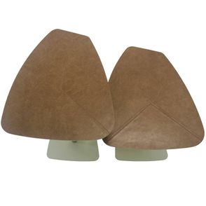 Conjunto de Mesa Lateral Klaus Tampo Recouro Caramelo e Base Dourada - 67809