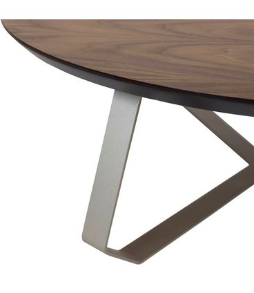 Mesa de Centro Liban Alta Tampo Nogueira e Base Champagne - 67819