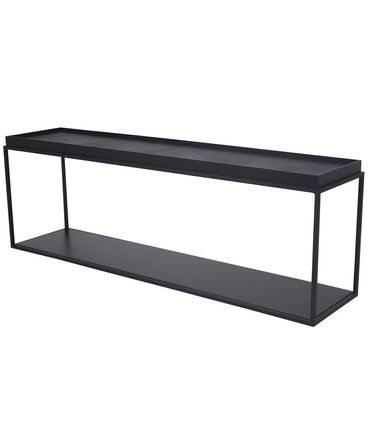 Sofa Table Loi Tampo Preto e Croco Preto com Base Preta 150cm - 67839