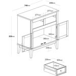 BuffetAntoine2Portase2GavetasAzulPetroleo83cm
