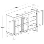 BuffetAntoine3PortasAzulPetroleo114cm