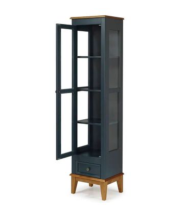 Cristaleira Remy 1 Porta e 1 Gaveta Cor Azul Petróleo 43cm - 67885