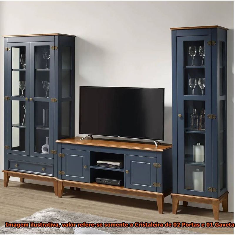 CristaleiraRemy2Portase1GavetaCorAzulPetroleo73cm