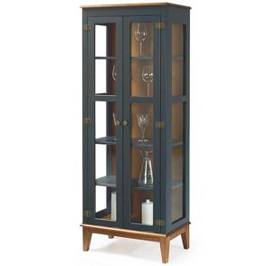 Cristaleira Bia 2 Porta de Vidro Cor Azul Petróleo 73cm - 67892