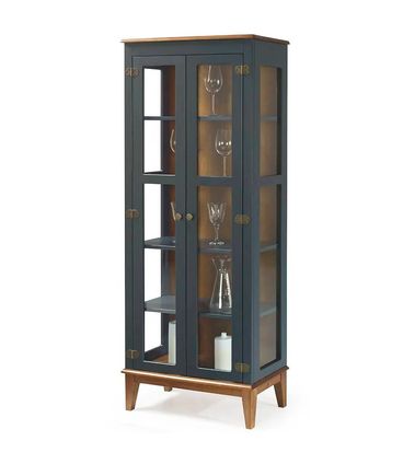 Cristaleira Bia 2 Porta de Vidro Cor Azul Petróleo 73cm - 67892