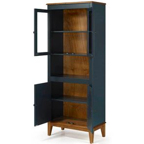 Cristaleira 4 Portas Malu Cor Azul Petróleo 88cm - 67894