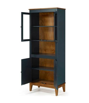 Cristaleira 4 Portas Malu Cor Azul Petróleo 88cm - 67894