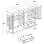 CristaleiraAgatha4Portase2GavetasCorAzulPetroleo150cm
