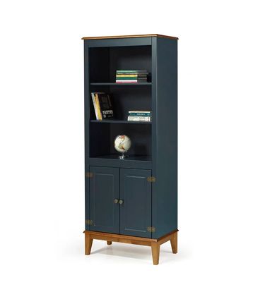 Estante England 2 Portas 2 Prateleiras cor Azul Petróleo 73cm - 67896