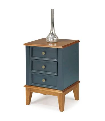 Mesa de Cabeceira Filipa 3 Gavetas cor Azul Petróleo 42cm - 67901