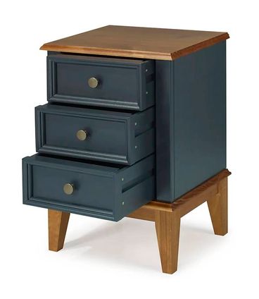 Mesa de Cabeceira Filipa 3 Gavetas cor Azul Petróleo 42cm - 67901