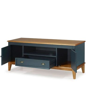 Rack Nani 2 Portas e 1 Gaveta cor Azul Petróleo 150cm - 67904