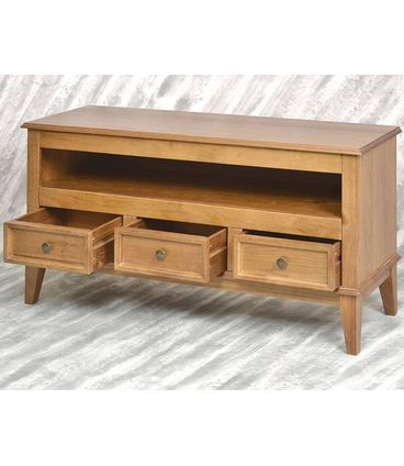 Rack Detroit 3 Gavetas cor Amêndoa 114cm - 54728