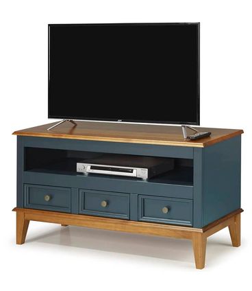 Rack Detroit 3 Gavetas cor Azul Petróleo 114cm - 67903