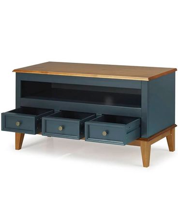 Rack Detroit 3 Gavetas cor Azul Petróleo 114cm - 67903