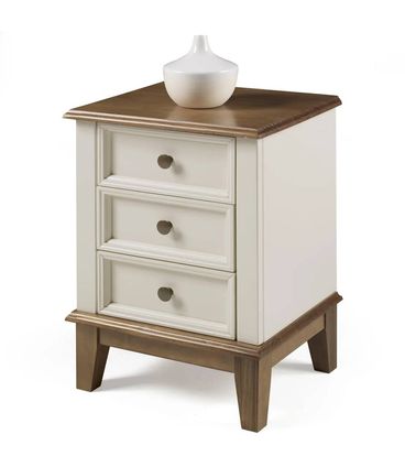 Mesa de Cabeceira Filipa 3 Gavetas cor Off White 42cm - 64400