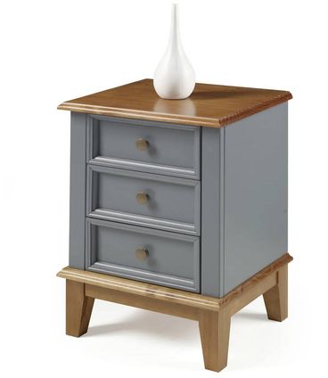 Mesa de Cabeceira Filipa 3 Gavetas cor Cinza 42cm - 64402