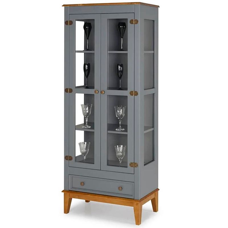 CristaleiraBia2Portase1GavetaCorCinza73cm