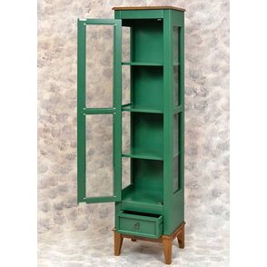 Cristaleira Remy 1 Porta e 1 Gaveta Cor Verde 43cm - 66589