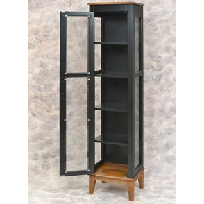 Cristaleira Remy 1 Porta de Vidro Cor Preta 43cm - 66586