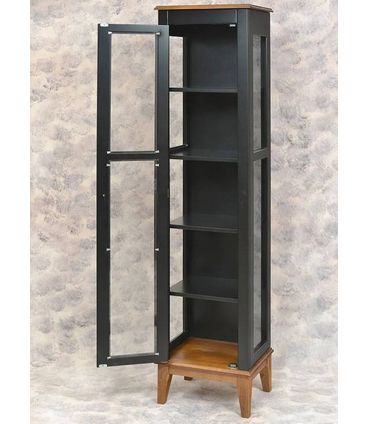 Cristaleira Remy 1 Porta de Vidro Cor Preta 43cm - 66586