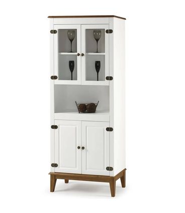 Cristaleira 4 Portas Malu Cor Branco 88cm - 66582
