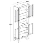 Cristaleira4PortasMaluCorOffWhite88cm