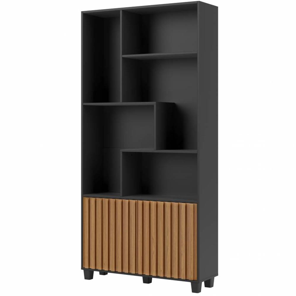 Estante-Ethan-Ripada-Preto-Fosco-e-Freijo-94cm---67978