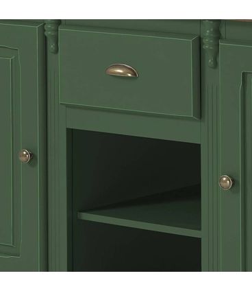 Mesa Ilha Fiona Verde Musgo 2 Portas 2 Gavetas 176cm - 64920