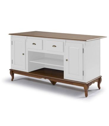 Mesa Ilha Fiona Branca 2 Portas 2 Gavetas 176cm - 64802