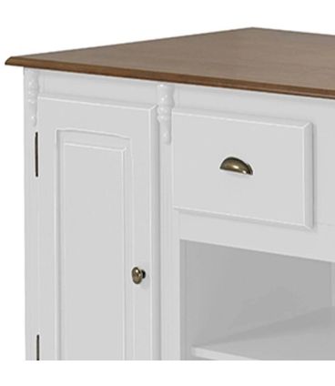 Mesa Ilha Fiona Branca 2 Portas 2 Gavetas 176cm - 64802