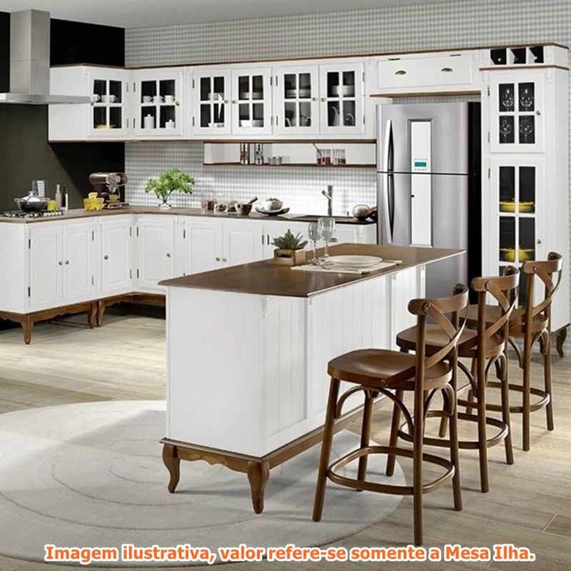 MesaIlhaFionaBranca2Portas2Gavetas176cm