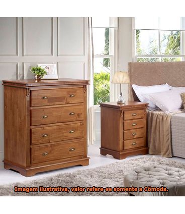 Cômoda 4 Gavetas Flora Imbuia 90X106cm - 68170